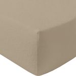 Home collection Drap housse, bonnet 30cm 100% flanelle de coton 160 gr. Coloris disponibles : Beige, Blanc