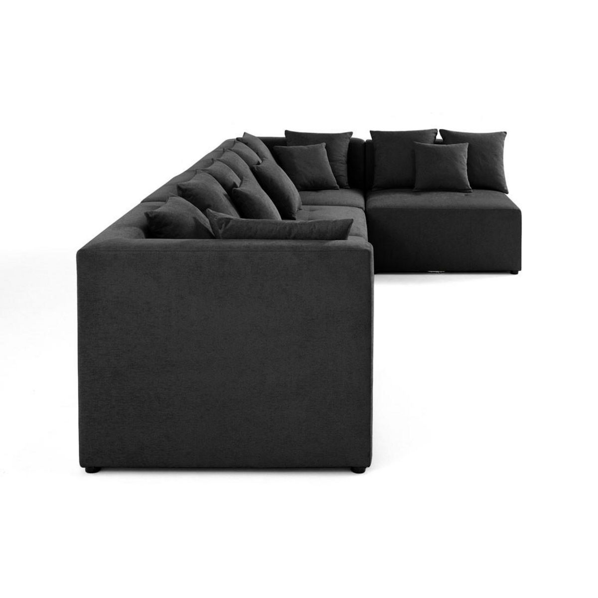 LISA DESIGN Amalfi - canapé modulable d'angle réversible - 5 places - en tissu