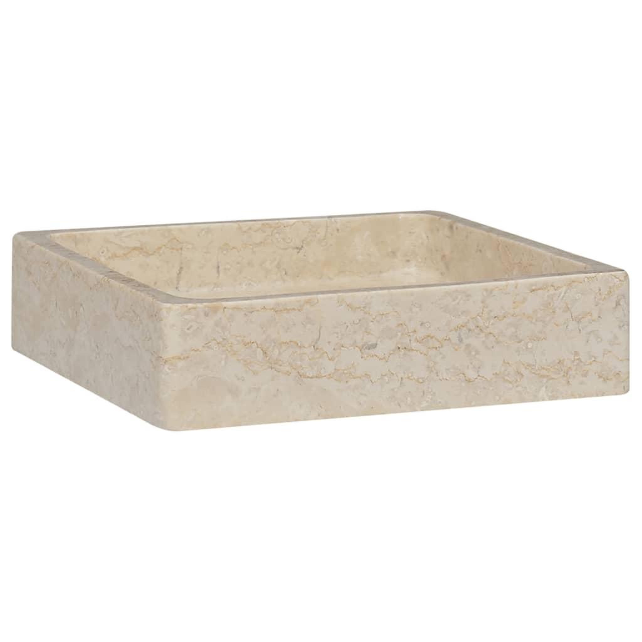 Voir la diapositive 2 : VIDAXL Lavabo Creme 40x40x10 cm Marbre