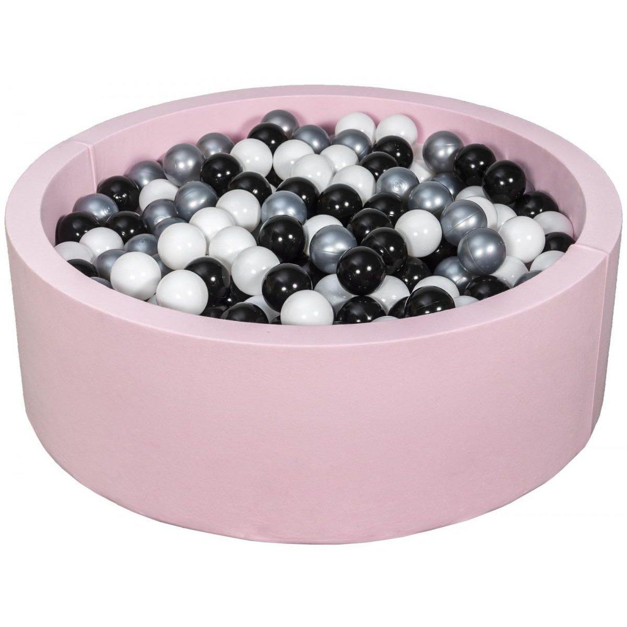 VELINDA Piscine à balles aire de jeu + 450 balles rose noir, blanc, argent