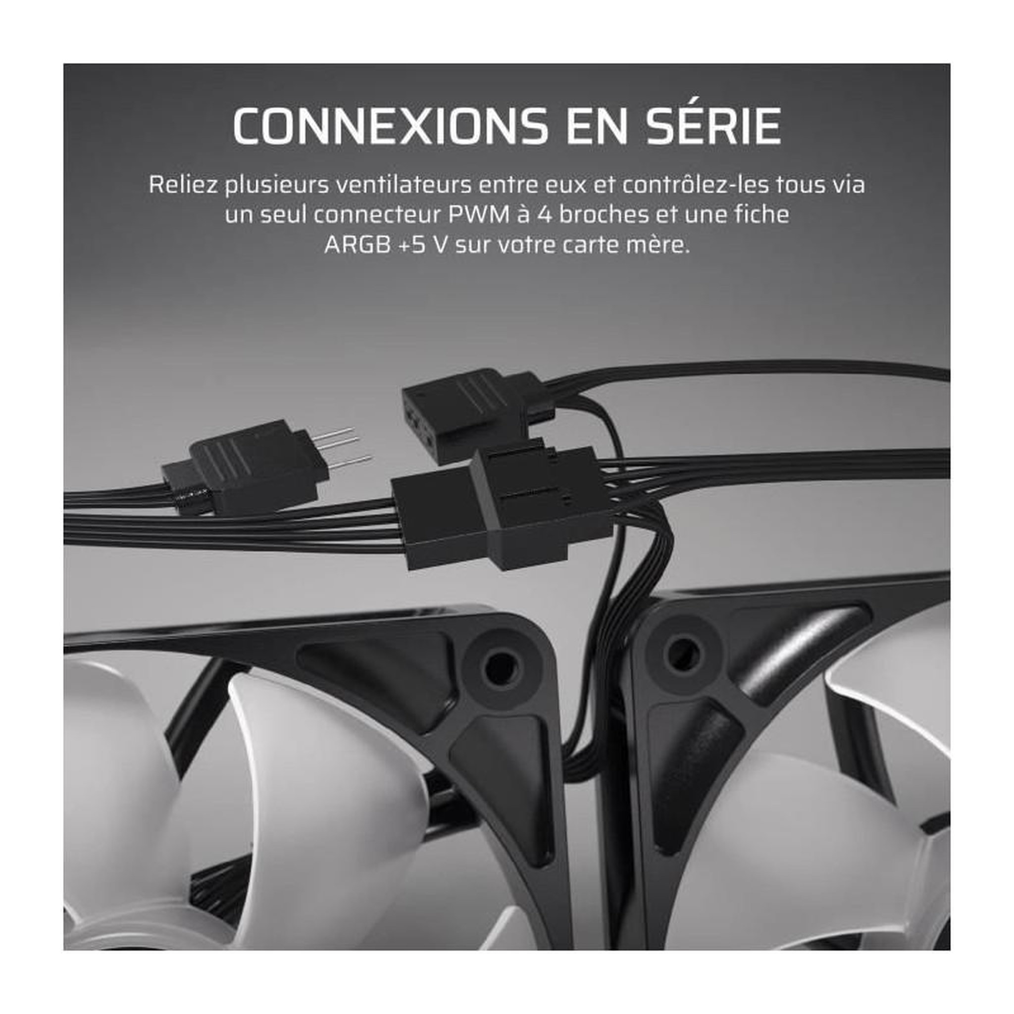 Voir la diapositive 4 : Corsair Ventilateur ARGB 120mm - CORSAIR - RS120 - Blanc - Refroidissement performant et effets lumineux ARGB