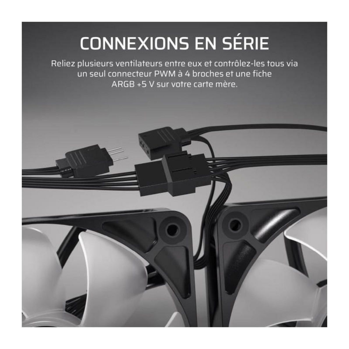 Corsair Ventilateur ARGB 120mm - CORSAIR - RS120 - Blanc - Refroidissement performant et effets lumineux ARGB