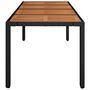 Voir la diapositive 4 : VIDAXL Table de jardin dessus en bois Noir 190x90x75 cm Resine tressee