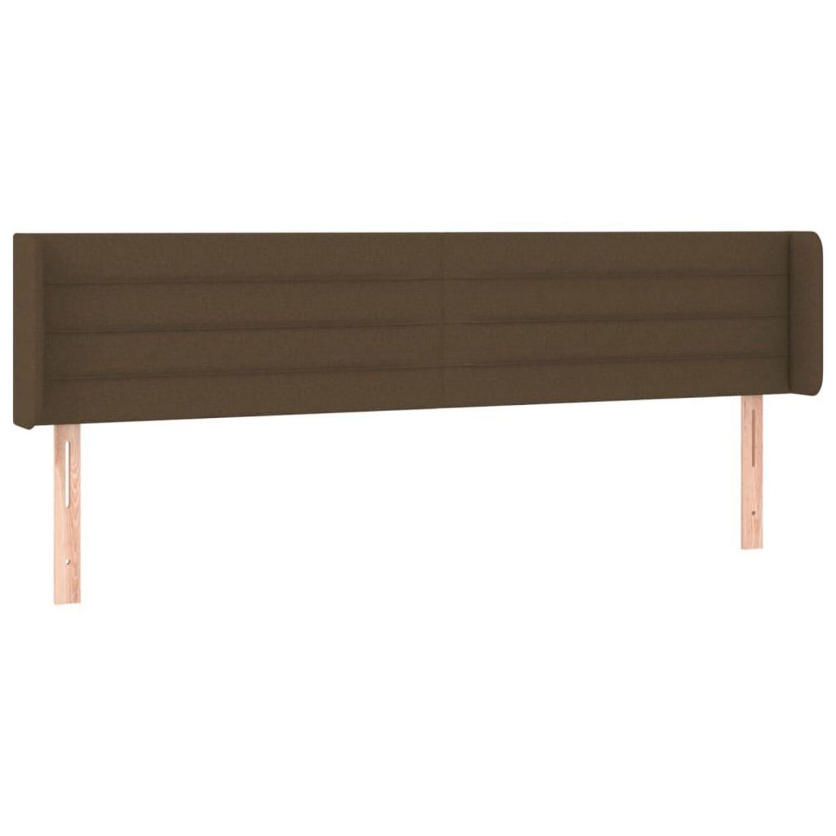 VIDAXL Tete de lit avec oreilles Marron Fonce 203x16x78/88 cm Tissu
