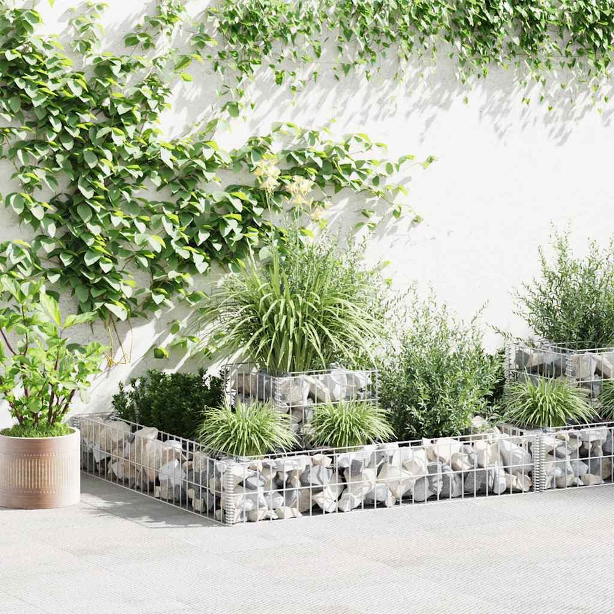 VIDAXL Jardiniere en gabion Acier galvanise 120x120x20 cm