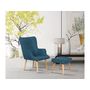 Voir la diapositive 2 : Habitat et Jardin Fauteuil style scandinave en tissu  Odense  - 1 place - Bleu foncé