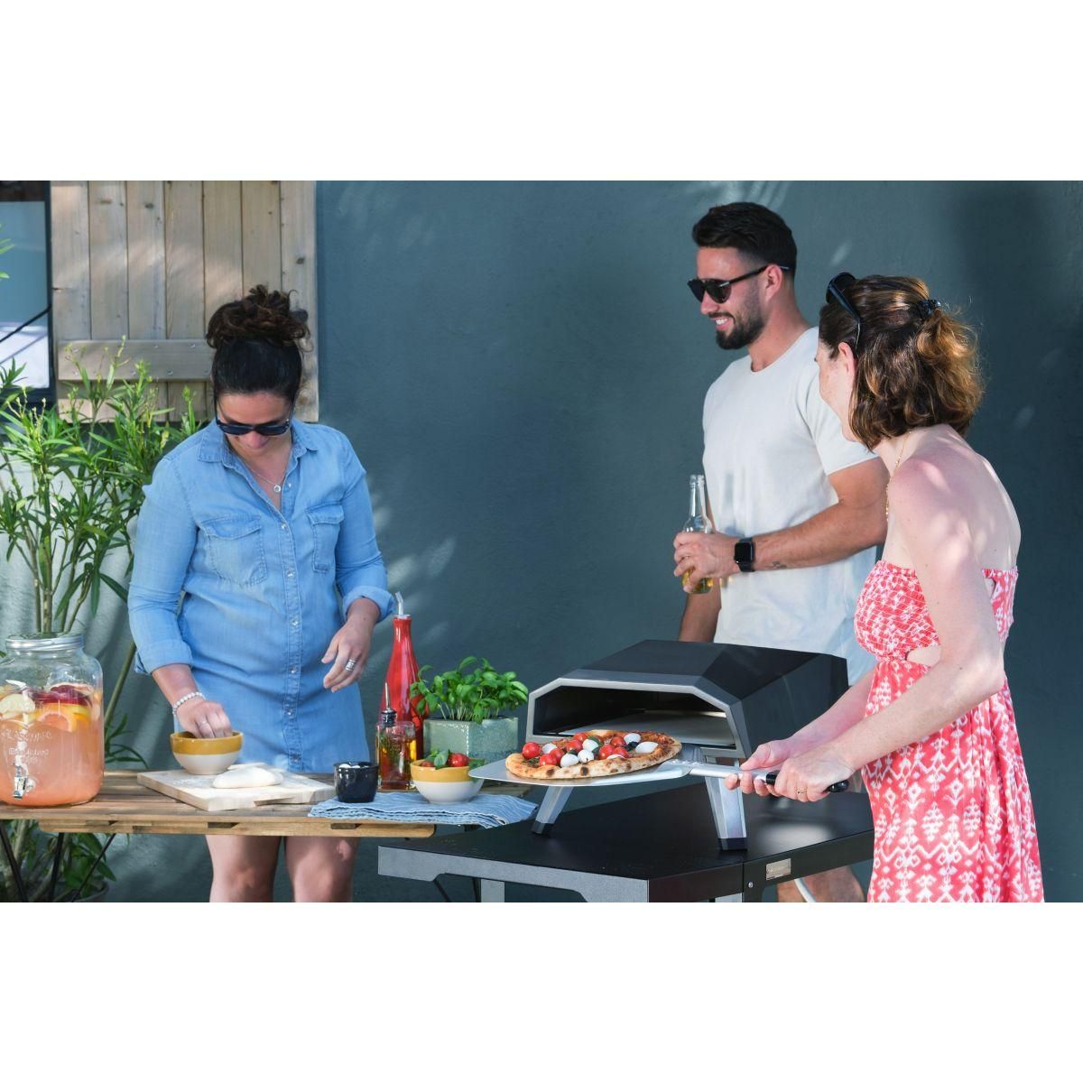 Le marquier Four à pizza gaz FPG12D noir pizza 30 cm, préchauffage 15 min, jusqu'à 500°C