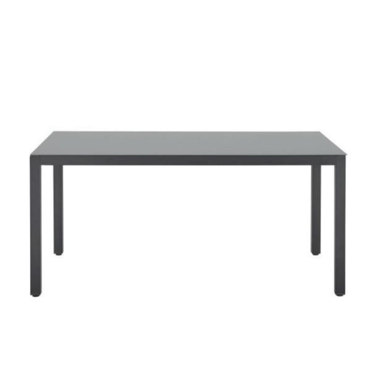 MARKET24 Table de jardin 6 personnes - Structure aluminium - Plateau verre trempé fixé par ventouses - L 160 x H 72 x P 90 cm