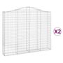 Voir la diapositive 2 : VIDAXL Paniers a gabions arques 2 pcs 200x30x160/180 cm Fer galvanise