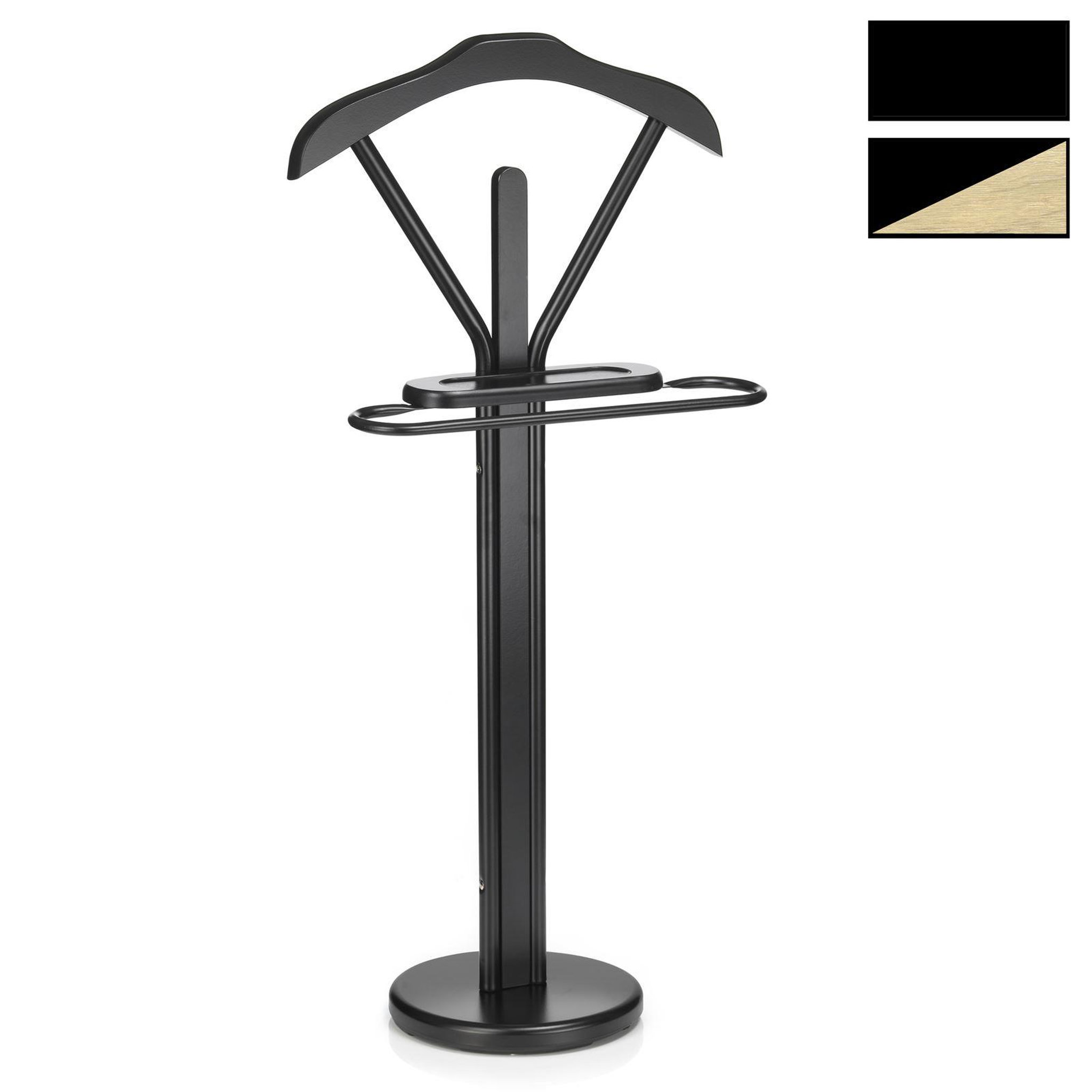 IDIMEX Valet matteo en métal et en bois. Coloris disponibles : Noir, Bicolore, Blanc