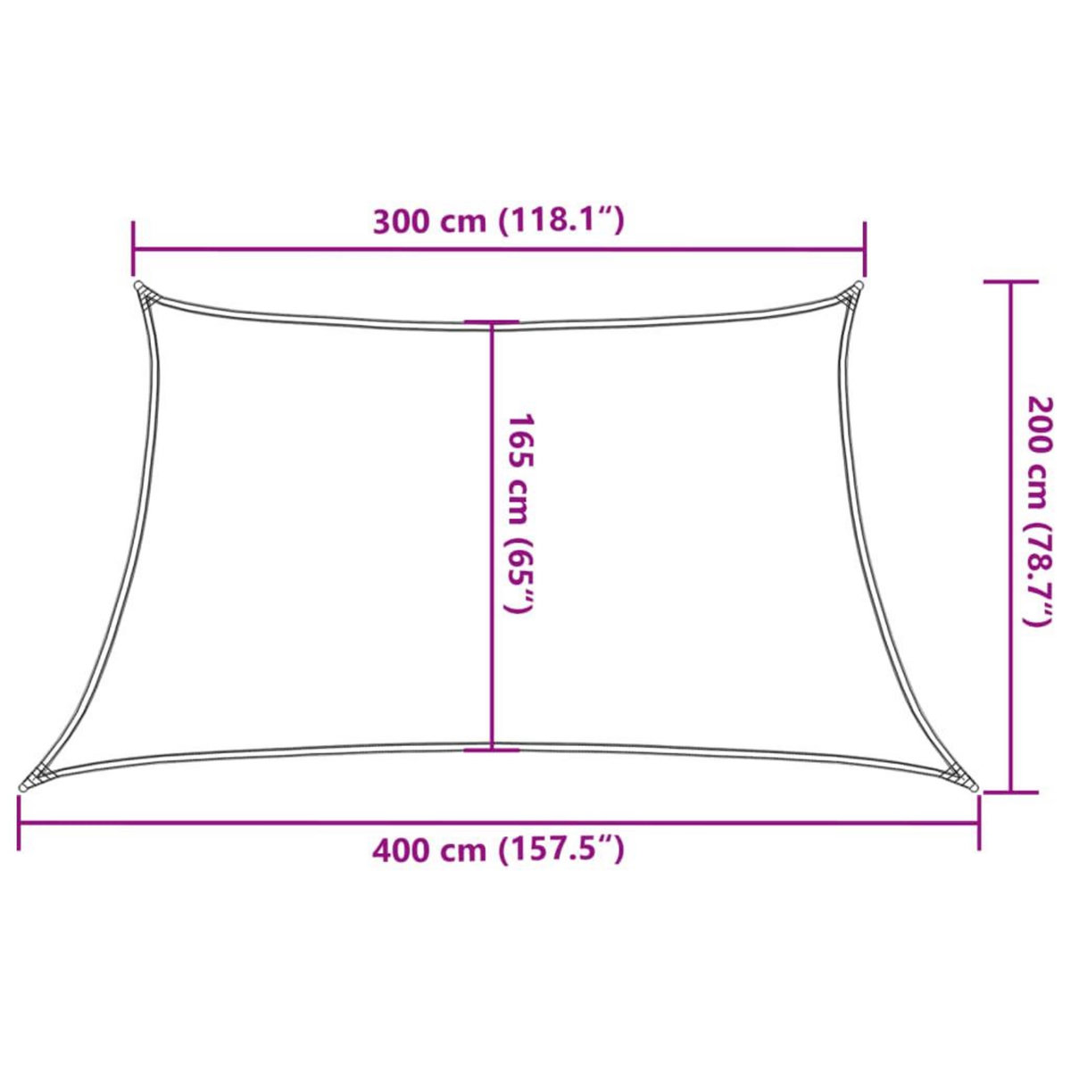 VIDAXL Voile d'ombrage 160 g/m^2 Taupe 3/4x2 m PEHD