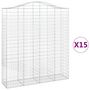 Voir la diapositive 2 : VIDAXL Paniers a gabions arques 15 pcs 200x50x220/240 cm Fer galvanise