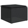 Voir la diapositive 2 : VIDAXL Tabouret de jardin avec coussin noir 55x55x37 cm resine tressee
