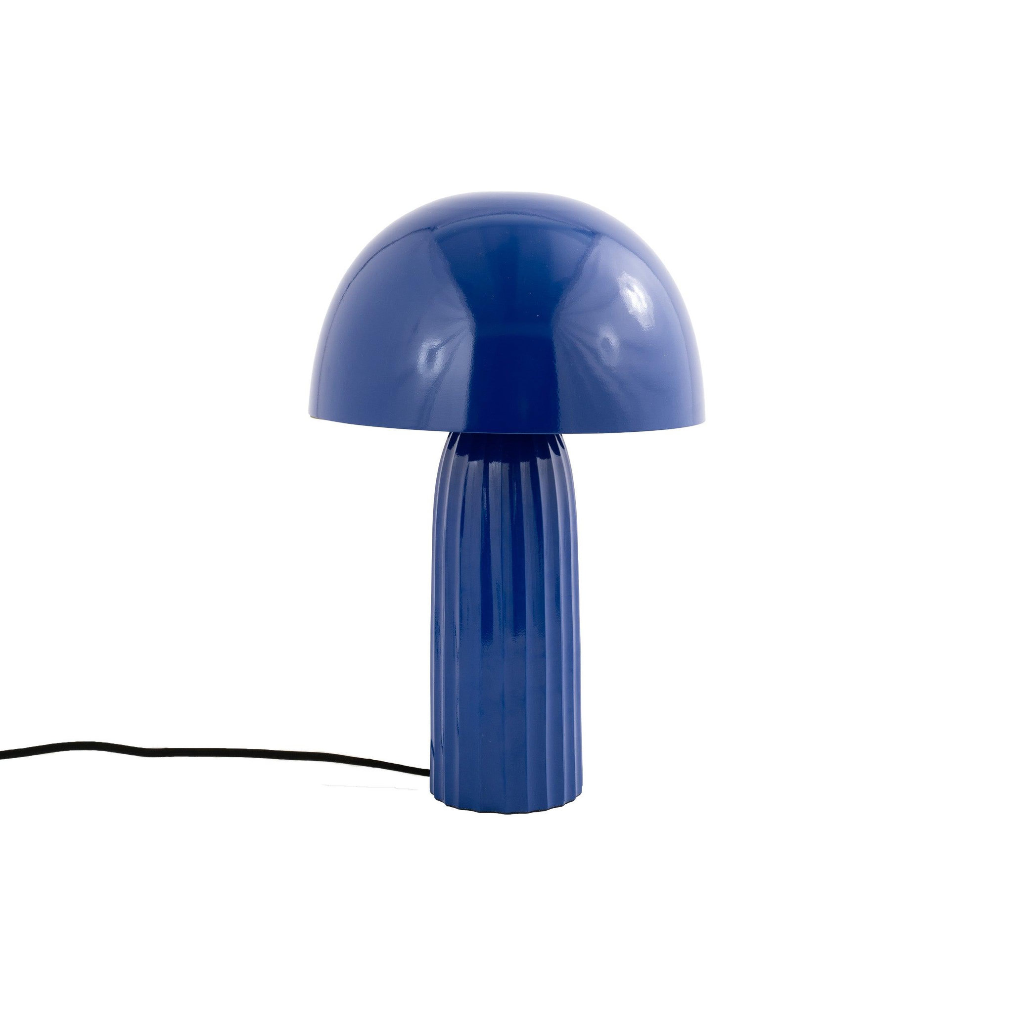 Voir la diapositive 1 : MAISON PAVANE Lampe à poser en métal bleu foncé-joy
