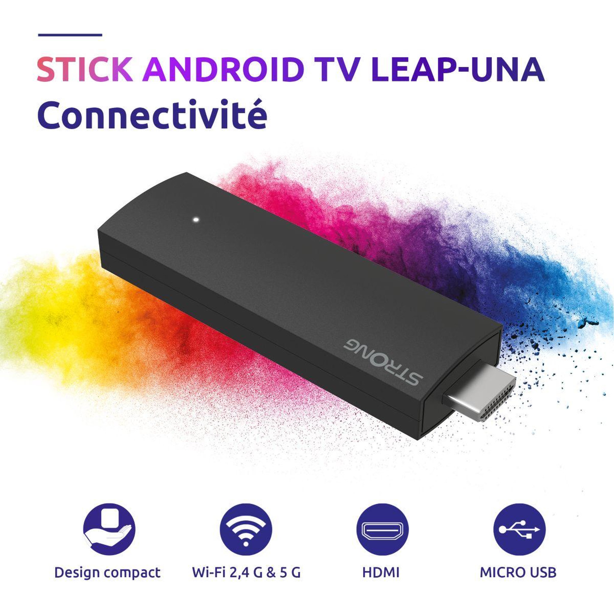 Voir la diapositive 4 : Strong Passerelle multimédia LEAP-UNA Stick Android TV FHD Chromecast
