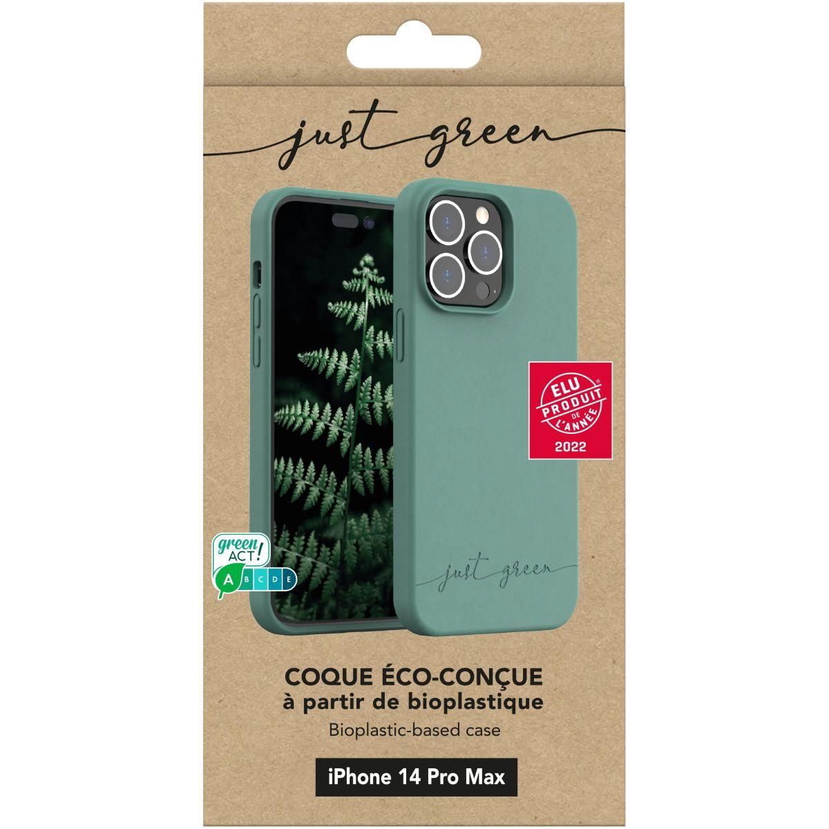JUST GREEN Coque iPhone 14 Pro Max BIO vert nuit