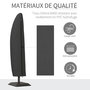 Voir la diapositive 5 : OUTSUNNY Housse de protection imperméable pour parasol droit avec fermeture éclair et cordon de serrage polyester PVC haute densité noir
