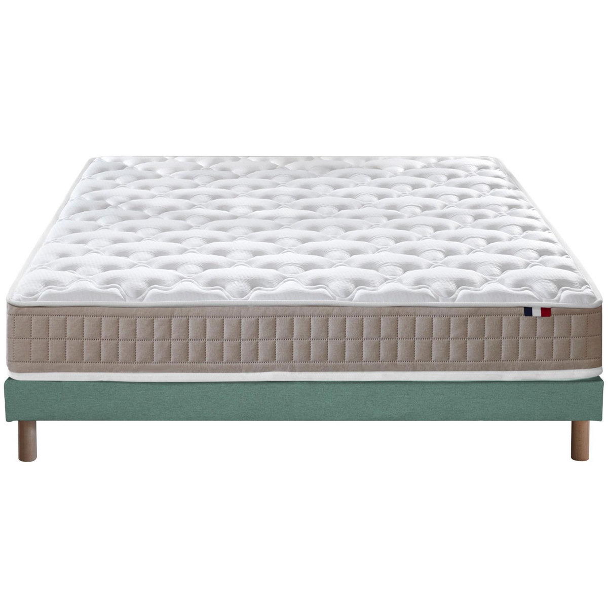 IDLITERIE Ensemble matelas 100% latex 3 zones PURE avec sommier - confort français