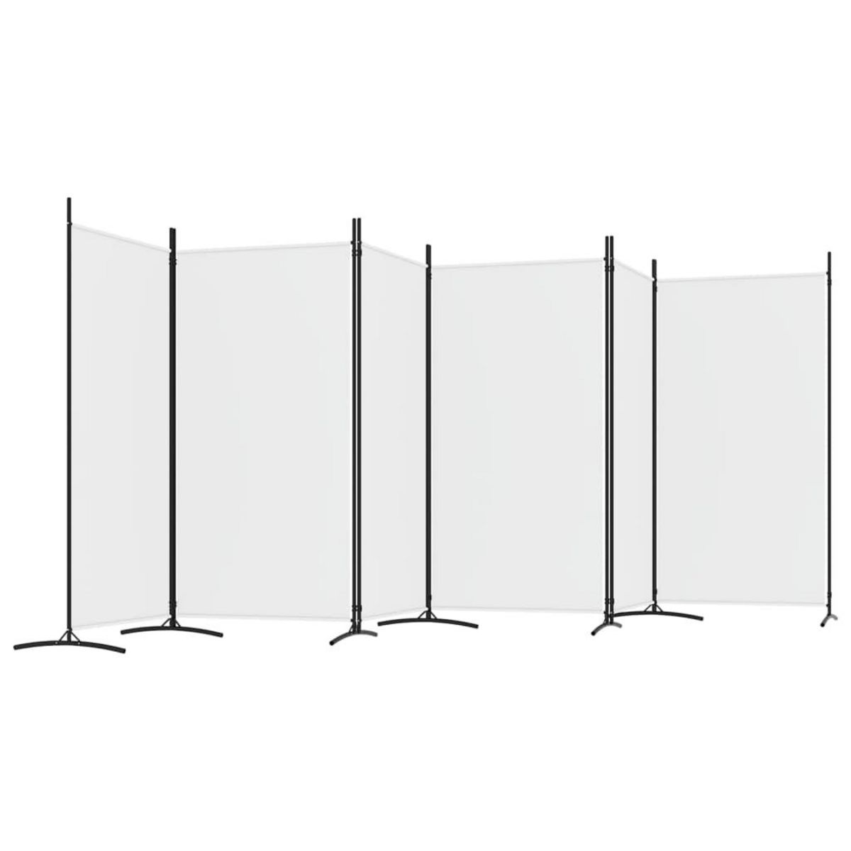 VIDAXL Cloison de separation 6 panneaux Blanc 520x180 cm Tissu
