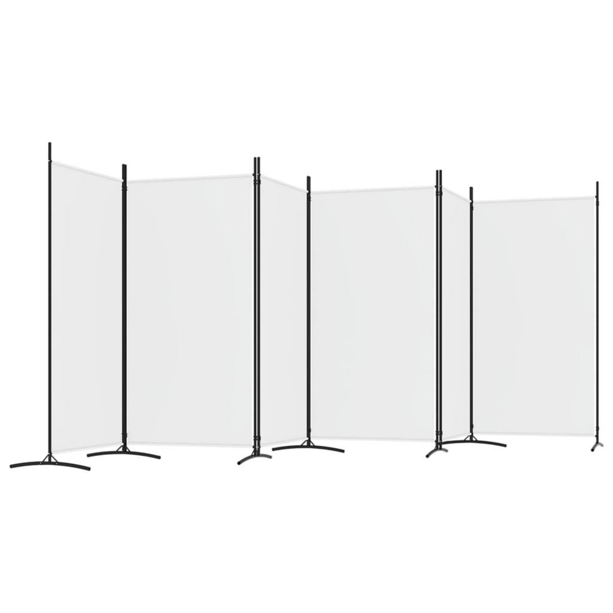 VIDAXL Cloison de separation 6 panneaux Blanc 520x180 cm Tissu