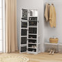 Voir la diapositive 5 : HOMCOM Armoire à bijoux pivotante verrouillable avec miroir - armoire bijoux multi-rangement - MDF gris clair