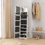 Voir la diapositive 5 : HOMCOM Armoire à bijoux pivotante verrouillable avec miroir - armoire bijoux multi-rangement - MDF gris clair