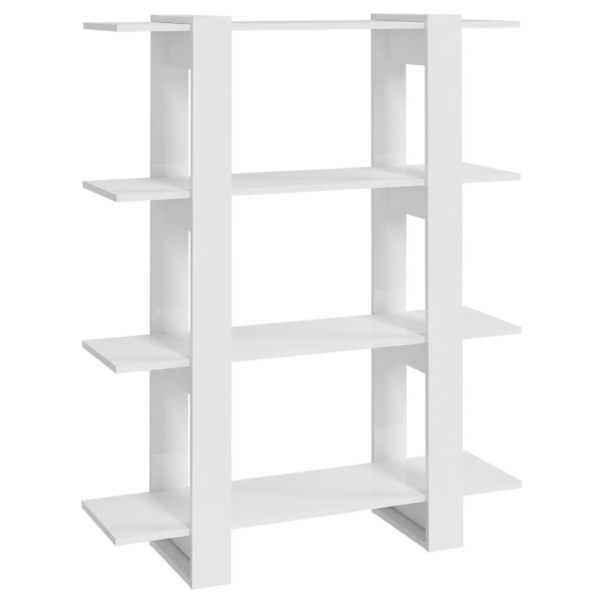 Voir la diapositive 2 : VIDAXL Bibliotheque/Separateur de piece Blanc brillant 100x30x123,5 cm