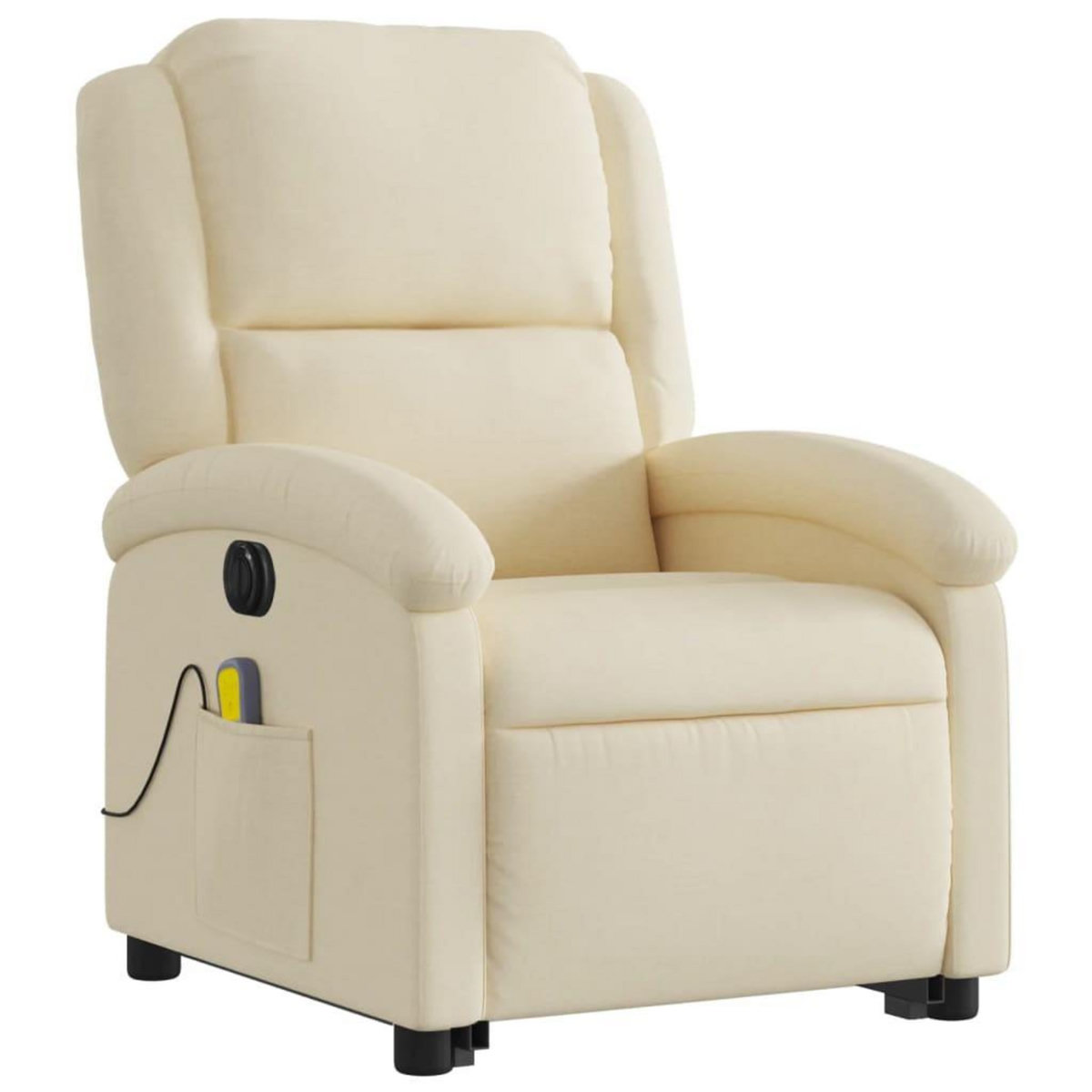 VIDAXL Fauteuil inclinable de massage electrique Creme Tissu