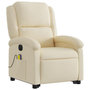 Voir la diapositive 4 : VIDAXL Fauteuil inclinable de massage electrique Creme Tissu
