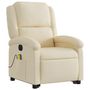 Voir la diapositive 4 : VIDAXL Fauteuil inclinable de massage electrique Creme Tissu