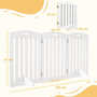 Voir la diapositive 3 : PAWHUT Barrière de sécurité chien pliable adaptable motif os - piètement support antidérapant - 155 x 30 x 61 cm - MDF blanc