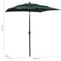 Voir la diapositive 6 : VIDAXL Parasol de jardin a 3 niveaux avec mat en aluminium vert 2x2 m