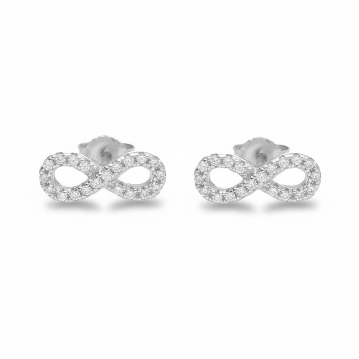L'ATELIER D'AZUR Boucles d'Oreilles Argent 925/000 Rhodié - Infini Pavé de Zirconiums