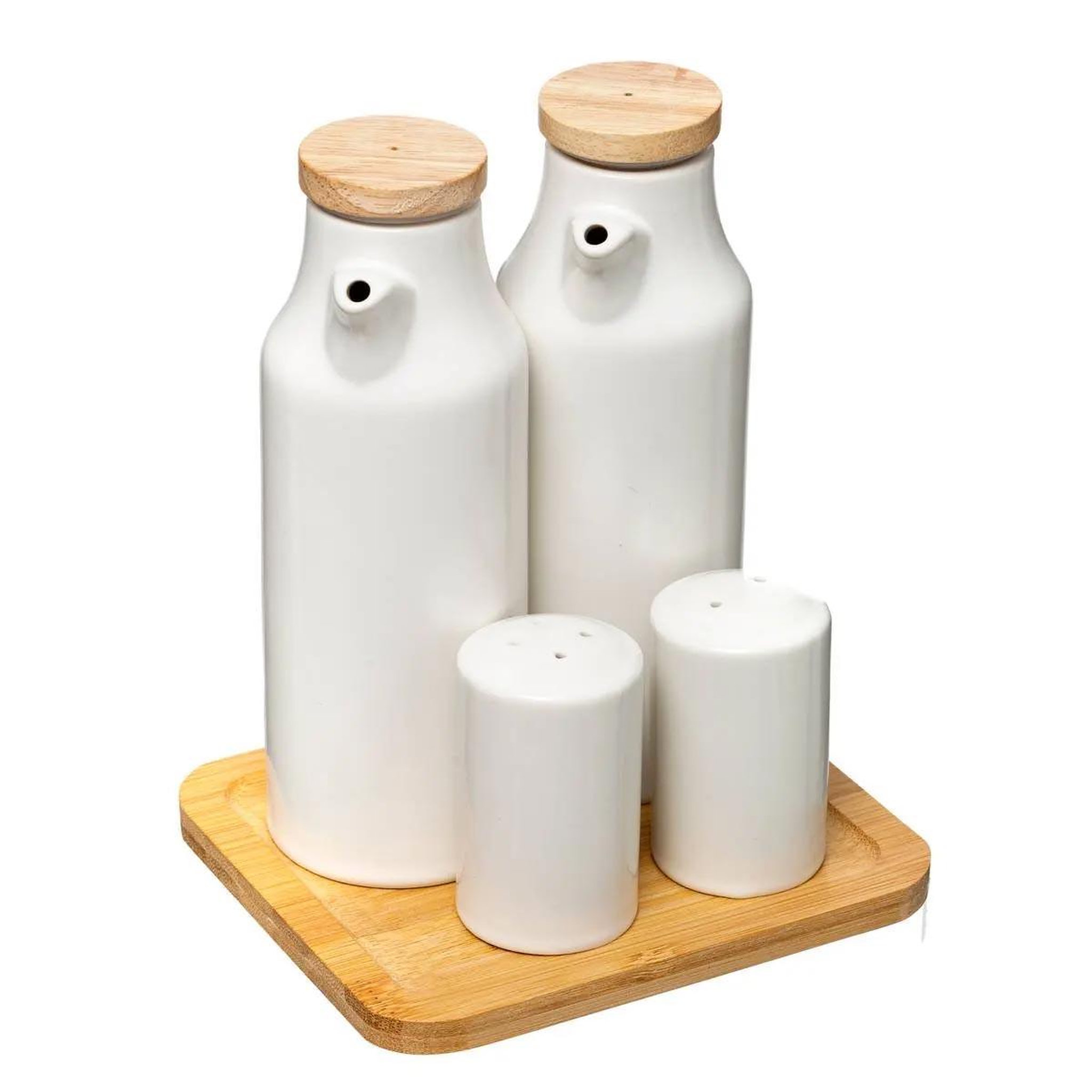 FIVE Ensemble huile & vinaigre  ceramic  18cm blanc