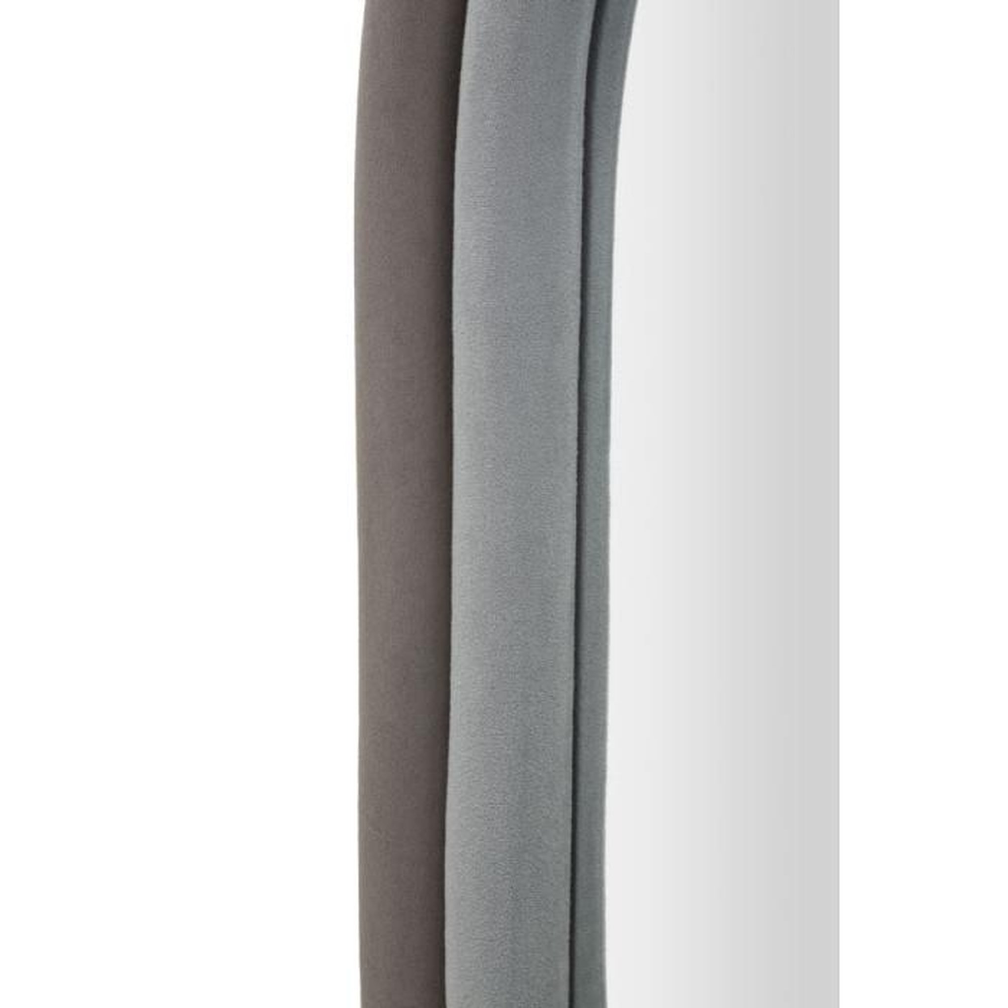Voir la diapositive 3 : Paris Prix Miroir Mural en Velours  Anthony  90cm Gris & Taupe
