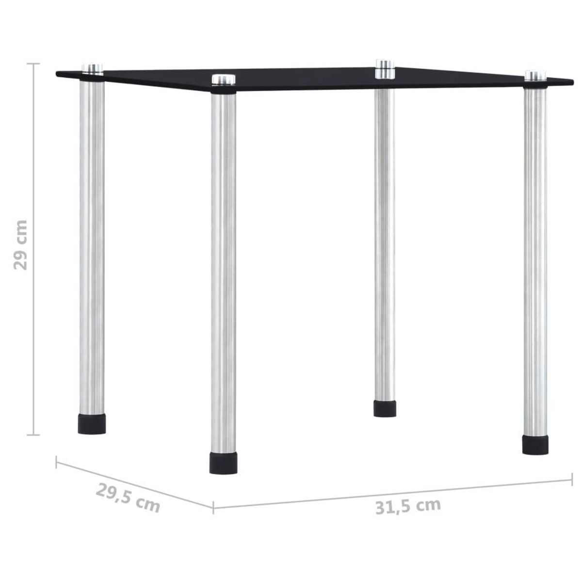 VIDAXL Tables gigognes 3 pcs Noir Verre trempe