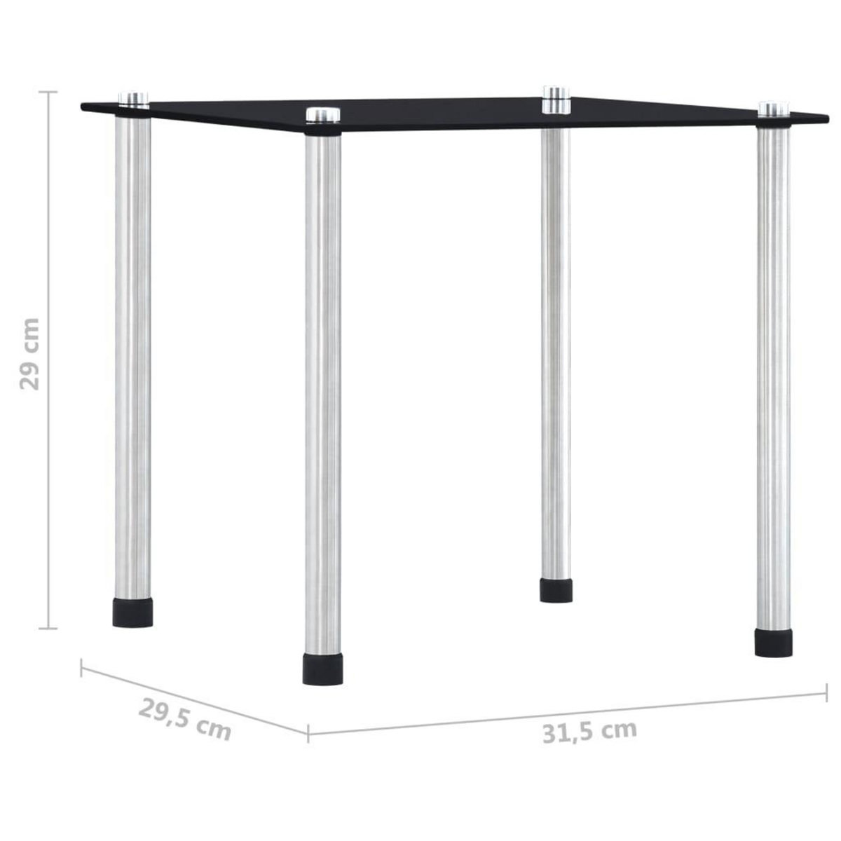VIDAXL Tables gigognes 3 pcs Noir Verre trempe