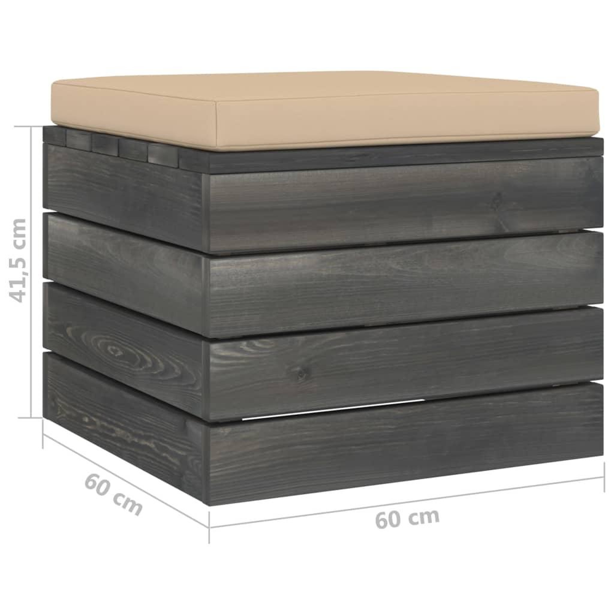 Voir la diapositive 6 : VIDAXL Repose-pied palette de jardin avec coussin Bois de pin