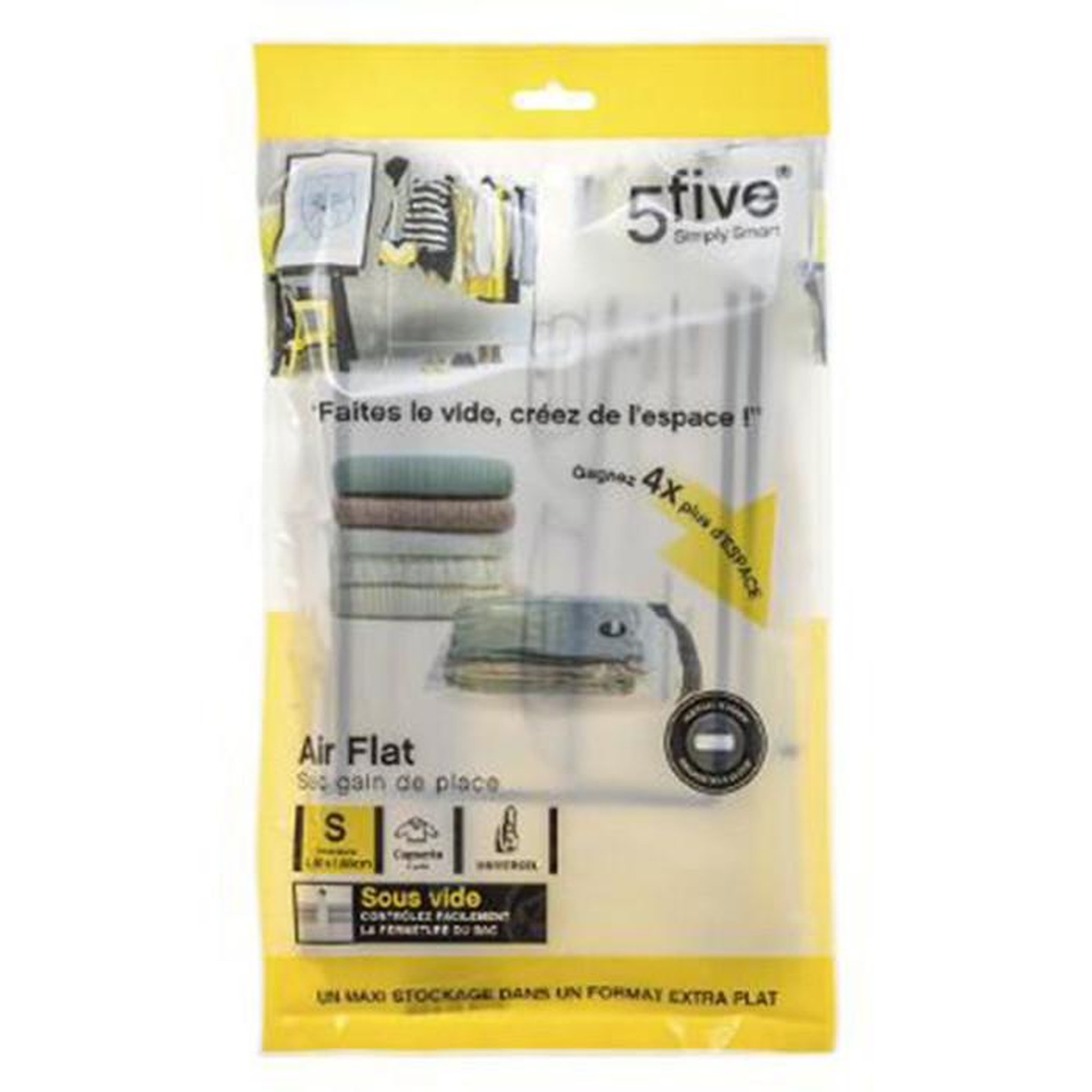 Voir la diapositive 4 : FIVE Sac de rangement  air flat  59cm transparent
