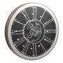 Voir la diapositive 2 : Paris Prix Horloge Murale Ronde à Led  Ozua  80cm Argent