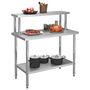 Voir la diapositive 2 : VIDAXL Table de travail de cuisine avec etagere 120x60x120 cm Inox