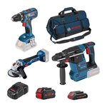 BOSCH Bosch Pro 3 OUTILS : perceuse GSR 18V-55 + meuleuse GWS 18V-10 + perforateur GBH 18V-26 + 1xProCORE18V 8.0Ah GAL 1880 CV