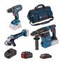 Voir la diapositive 1 : BOSCH Bosch Pro 3 OUTILS : perceuse GSR 18V-55 + meuleuse GWS 18V-10 + perforateur GBH 18V-26 + 1xProCORE18V 8.0Ah GAL 1880 CV