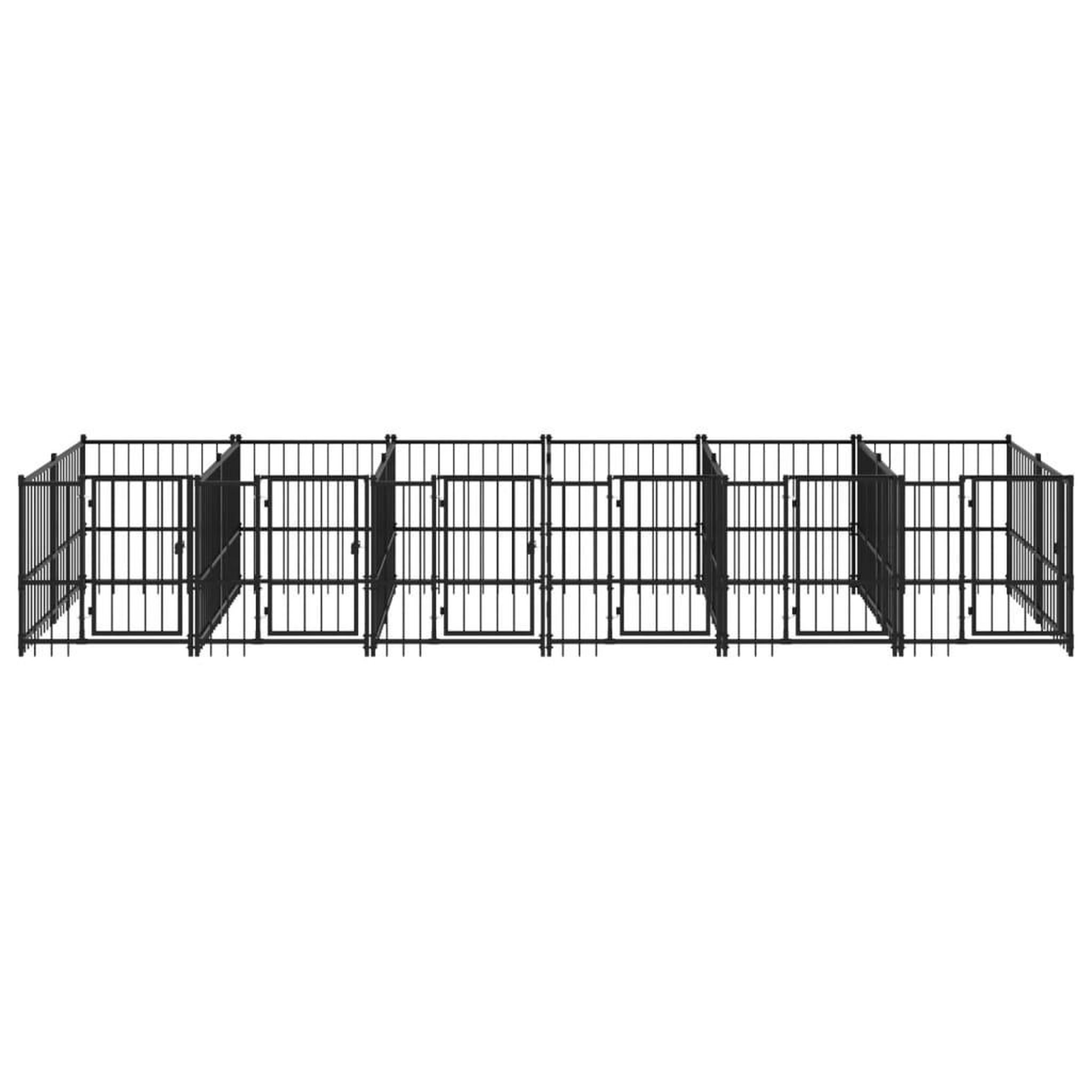 Voir la diapositive 3 : VIDAXL Chenil d'exterieur pour chiens Acier 11,26 m²