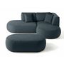 Voir la diapositive 3 : LISA DESIGN Santorini - canapé modulable d'angle droit + pouf - 4 places - en tissu texturé
