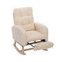 Voir la diapositive 1 : MERAX Fauteuil à Bascule Rocking Chair Avec Repose-pieds Teddy Beige