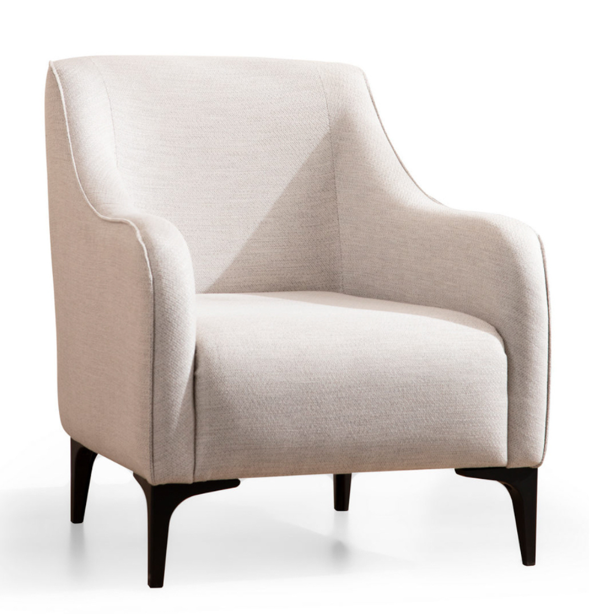 CONCEPT USINE Fauteuil en tissu blanc cassé JAMES