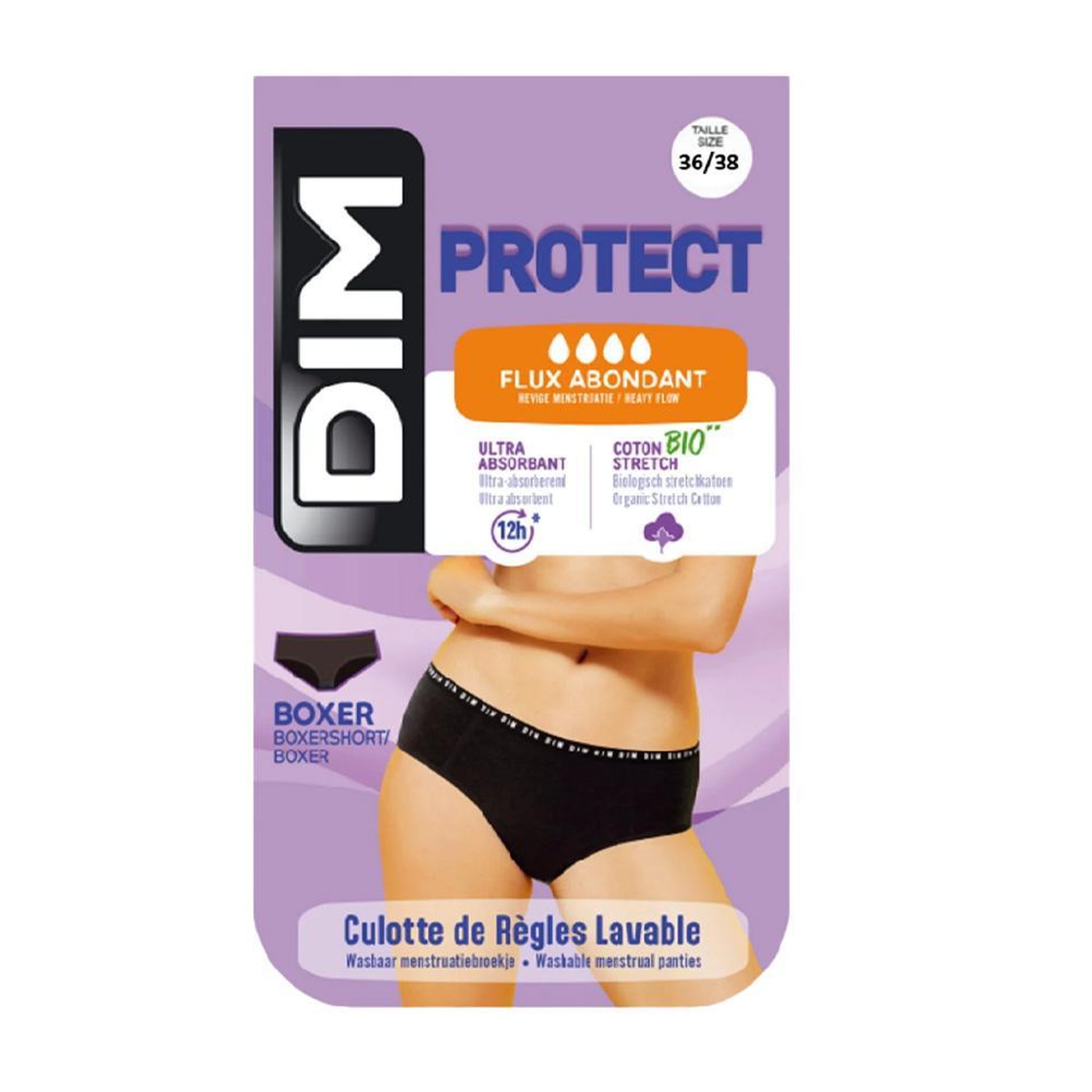 Voir la diapositive 2 : DIM Culotte De Règle Noire Femme Dim DAYB