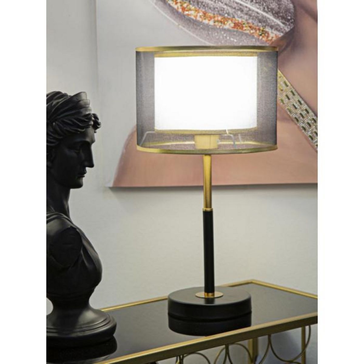 Paris Prix Lampe à Poser en Métal  Levels  48cm Noir & Or