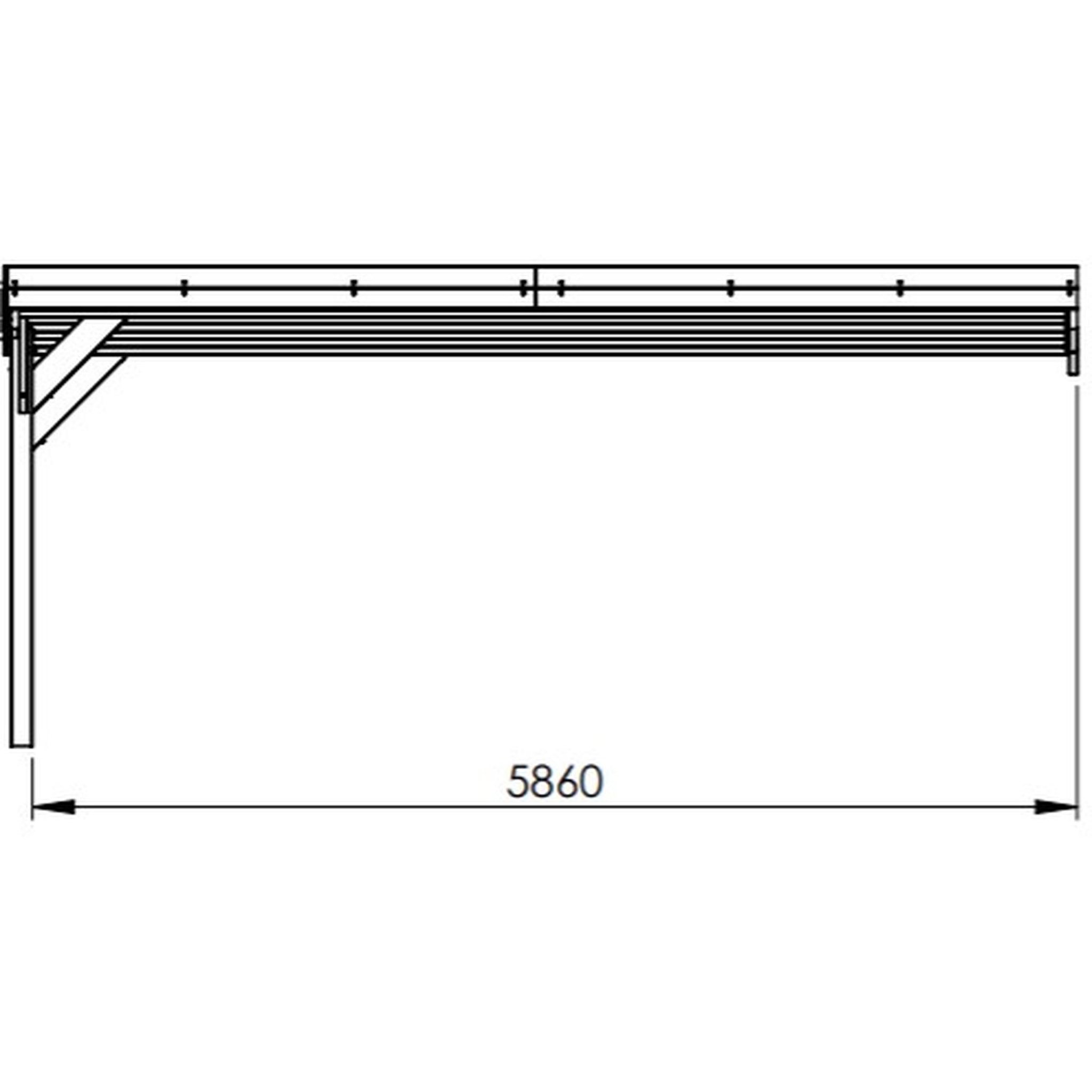 Voir la diapositive 3 : Forest Style Carport adossé toit plat - Bois traité autoclave - 2 voitures - 30,9 m² - VICTOR
